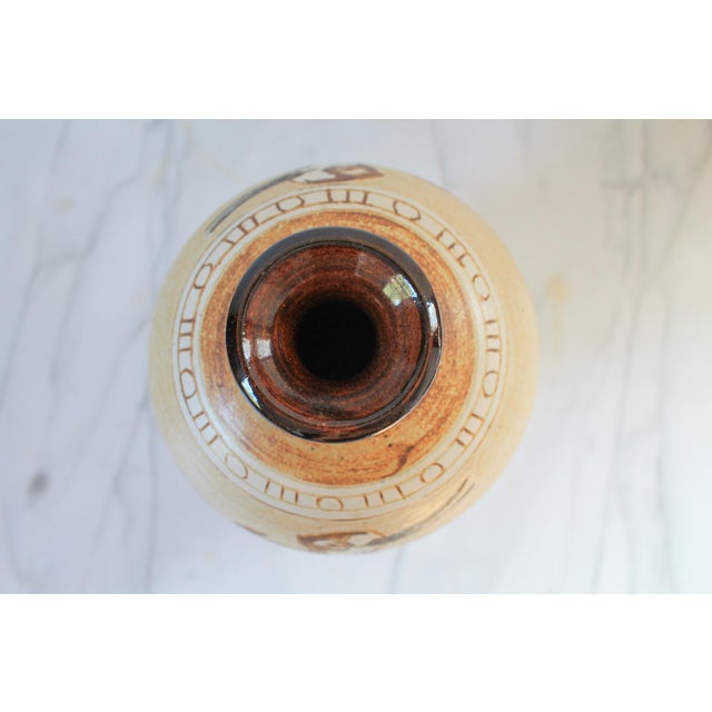 Ceramic 1980's Studio Art Pottery Vase / Bird Motif For Sale - Image 7 of 10