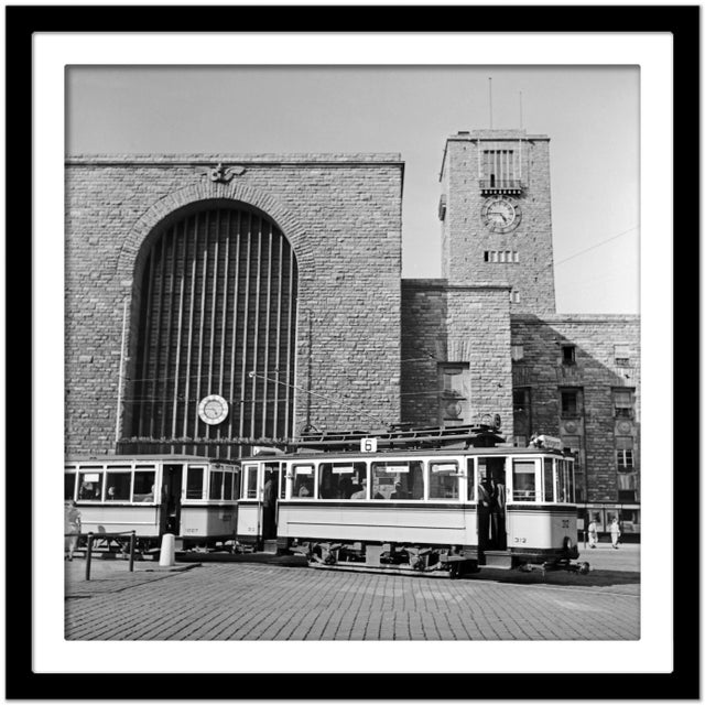Tram Line No. 6 in Front of Main Station, Stuttgart Germany, 1935 For Sale - Image 4 of 5