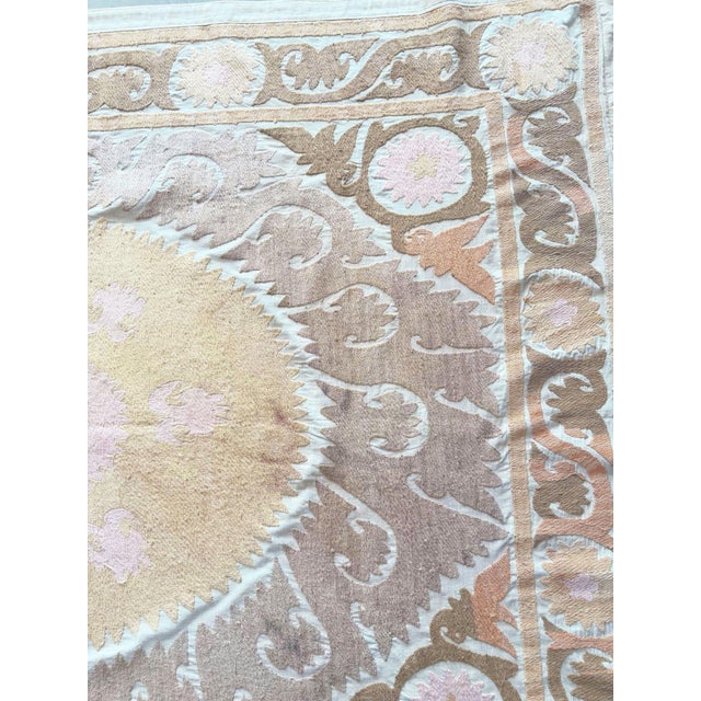 1960s Asian Suzani Embroidered Wall Hanging For Sale - Image 5 of 7