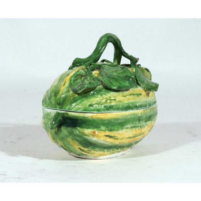 Ceramic Meissen Porcelain 18th Century Tromp l'Oeil Tureen in the Form of a Melon For Sale - Image 7 of 16