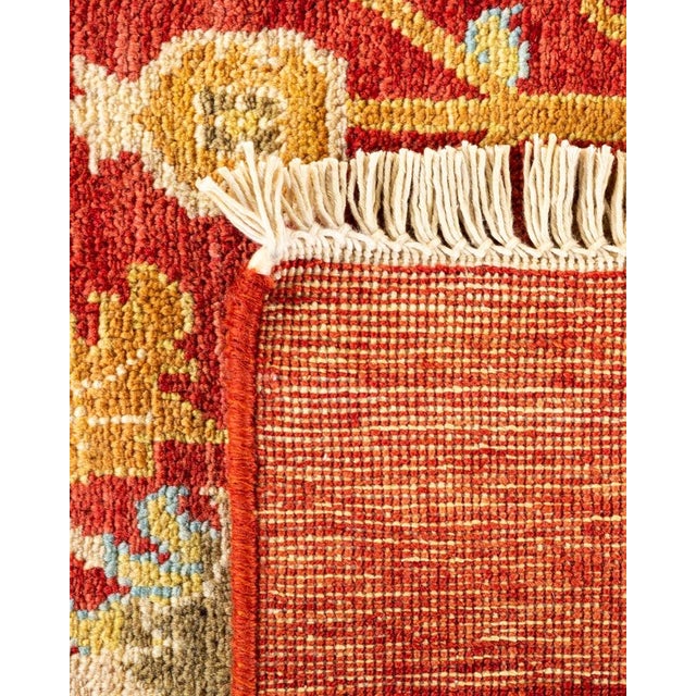 2000 - 2009 Eclectic, One-of-a-Kind Hand-Knotted Area Rug in Orange, 8' 10" x 12' 2" For Sale - Image 5 of 8