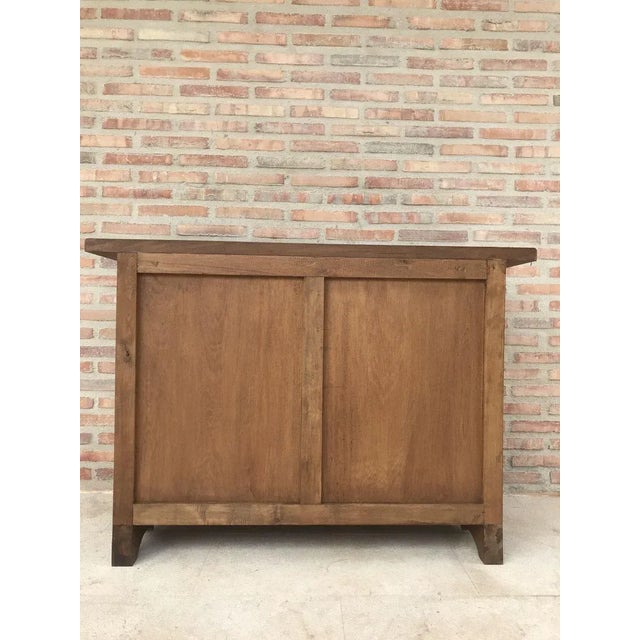 Spanish Carved Dark Walnut Tuscan 2-Drawer Credenza, 1940s For Sale - Image 18 of 18