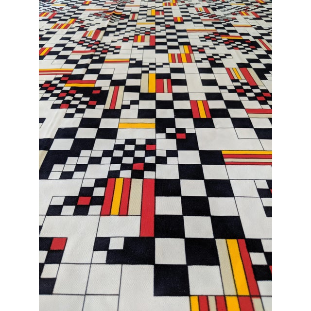 Vintage Mid Century Modern Piet Mondrian Style Fabric For Sale In Charlotte - Image 6 of 8