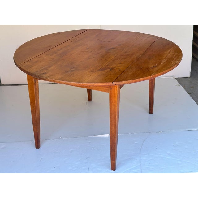 Mid 19th Century French Provincial Drop-Leaf Table of Cherrywood With Round Top For Sale - Image 5 of 18