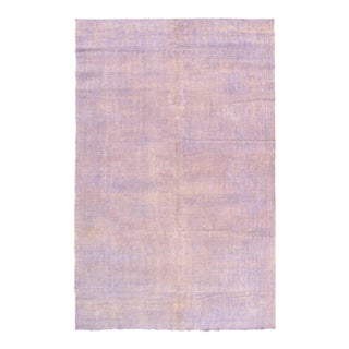 Pasargad DC Contemporary Light Orchid Hand Knotted Vintage Overdye Rug For Sale