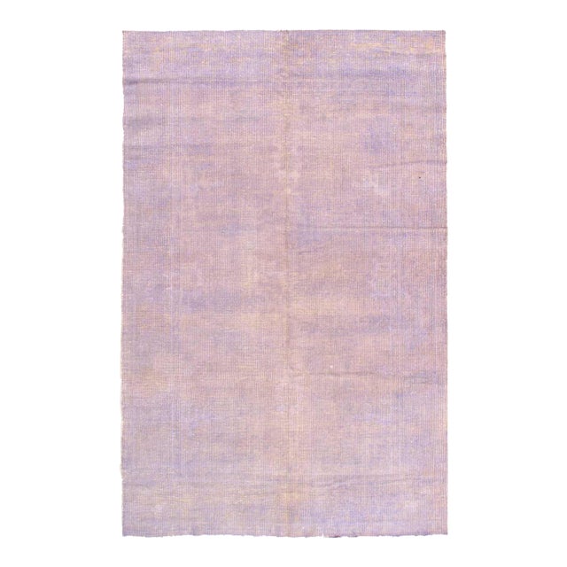 Pasargad DC Contemporary Light Orchid Hand Knotted Vintage Overdye Rug For Sale