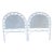 Pair of Vintage White Wicker Fan-Back Headboards | Ornate Cottage Style For Sale
