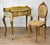 Rococo Vintage Italian Rococo Gold Giltwood Writing Desk Vanity W/ Chair For Sale - Image 3 of 14