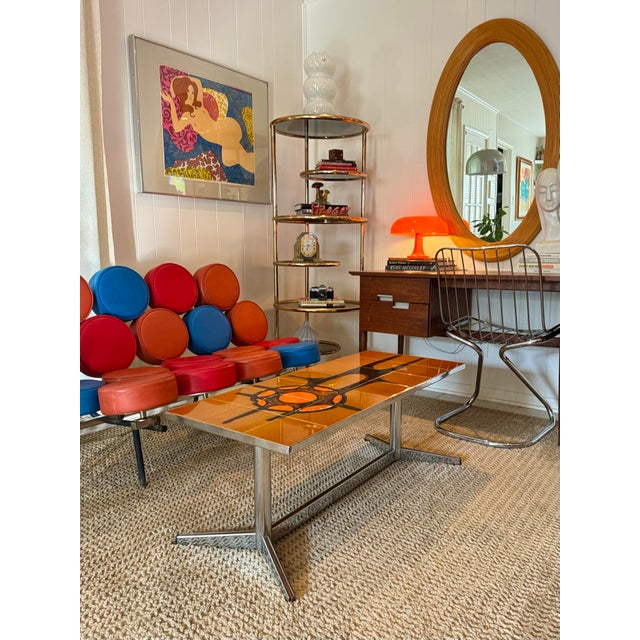 A Vintage Ceramic Tile Coffee Table Designed Attributed to Adri Belgique, Circa 1960s. For Sale - Image 9 of 12