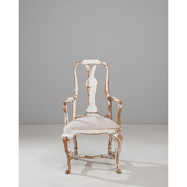 20th Century Swedish Rococo Revival Wood Patinated Dining Chair For Sale - Image 16 of 18