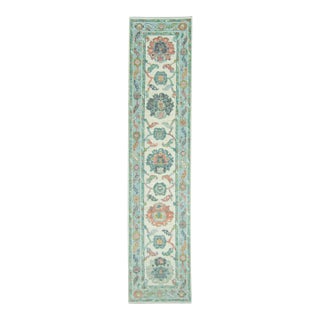 Turkish Oushak Rug 2'4" x 10'2" #20264 For Sale