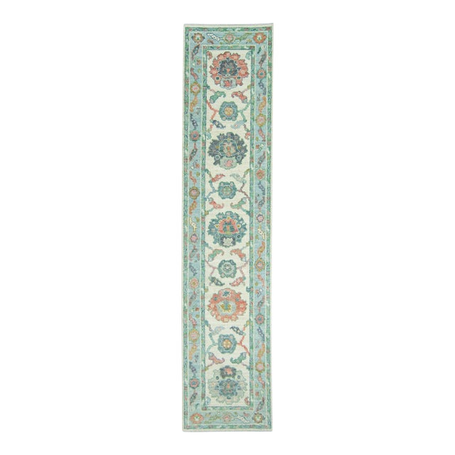 Turkish Oushak Rug 2'4" x 10'2" #20264 For Sale
