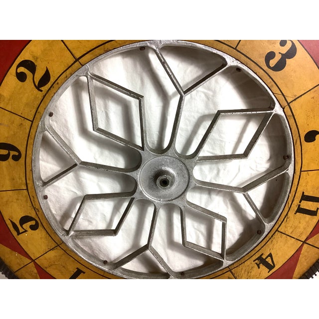Yellow Antique Carnival Game Wheel of Chance With Two Sided Play For Sale - Image 8 of 10