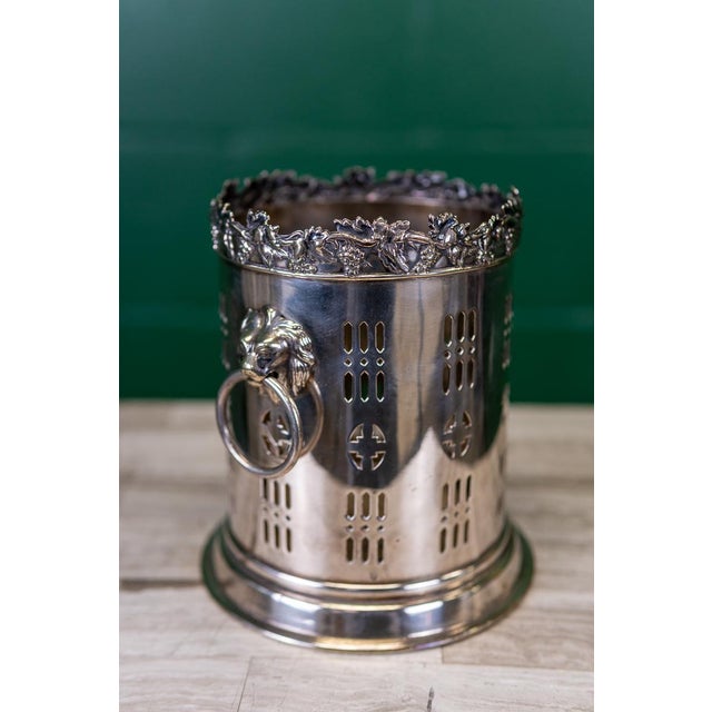 Metal Late 19th Century Victorian English Silver Plate Wine Bottle Holder For Sale - Image 7 of 10