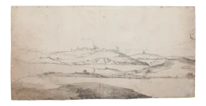 Landscape - Original Ink and Watercolor by Verdussen - Mid 18th Century Mid 18th Century