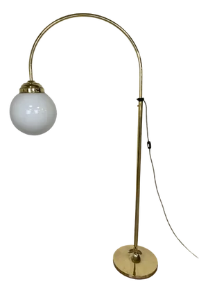 Large Art Deco Brass Floor Lamp, 1930s