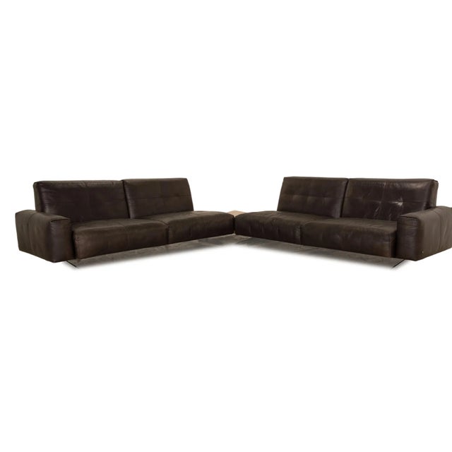 50 Leather Corner Sofa in Dark Brown from Rolf Benz For Sale - Image 12 of 12
