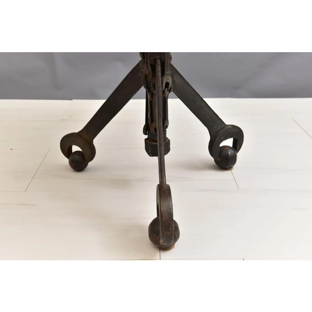 Vintage Custom Glass Top Metal Sculpture Table For Sale - Image 10 of 12