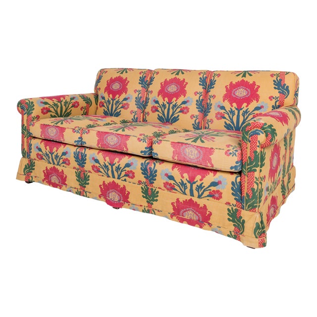 1980s Vintage Patterned Sofa For Sale