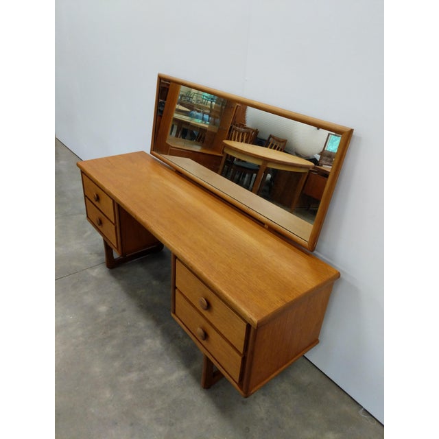 Mid 20th Century Vintage Mid Century Modern Teak Vanity Desk For Sale - Image 5 of 7