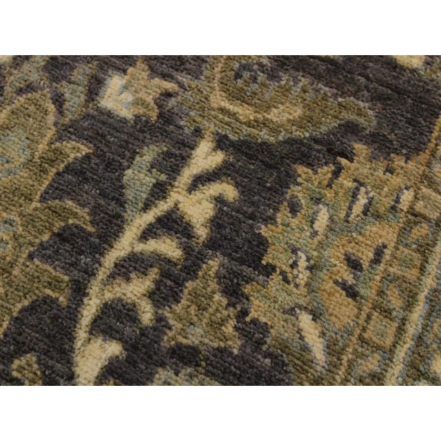 1990s 1990s Shabby Chic Vintage Charcoal Hand-Knotted Wool Rug - 2′7″ × 10′3″ For Sale - Image 5 of 8