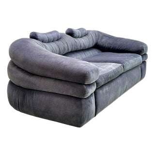 Vintage Two-Seater Sofa in Velvet by De Pas Durbino & Lomazzi for Zanotta, Italy, 1960s For Sale