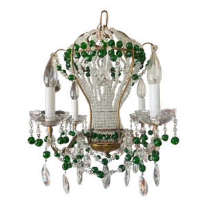 Maison Bagues Attributed Hollywood Regency Beaded Hot Air Balloon Chandelier