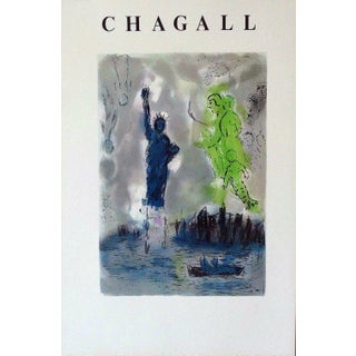 Marc Chagall Statue of Liberty 1982 Color Lithograph For Sale