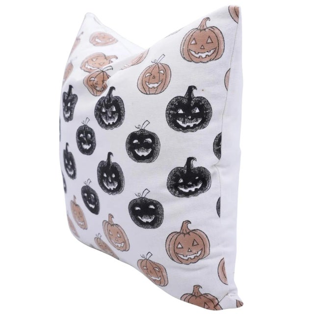 Bring the spirit of Halloween into your home with the Fabdivine Handmade Pumpkin Block Print Pillow Cover, crafted from...