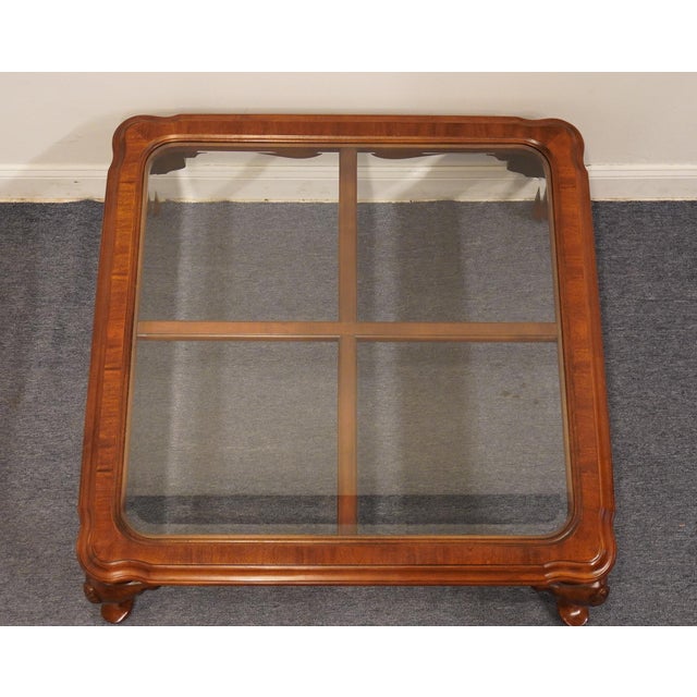 Hekman Furniture Hekman Furniture Solid Cherry Traditional Style 39" Square Glass Topped Accent Coffee Table For Sale - Image 4 of 8