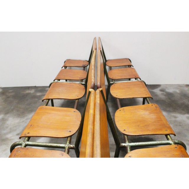 1950s Large French Industrial Bench from Mullca, 1950s For Sale - Image 5 of 13