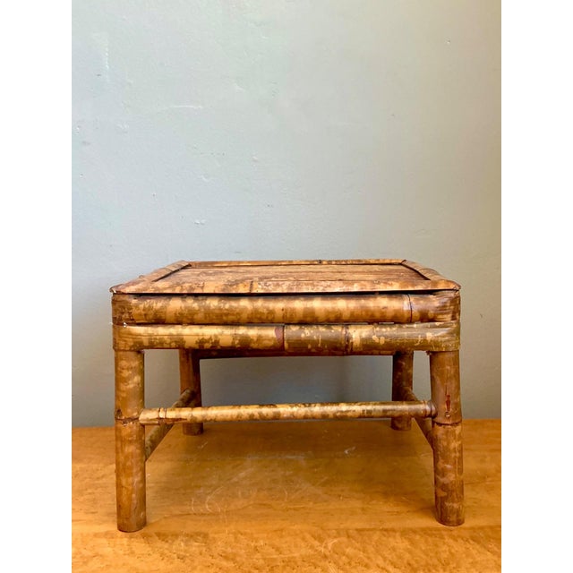 Mid 20th Century Vintage Rattan Bamboo Accent Table, Mid-Century Modern Side Table For Sale - Image 5 of 9