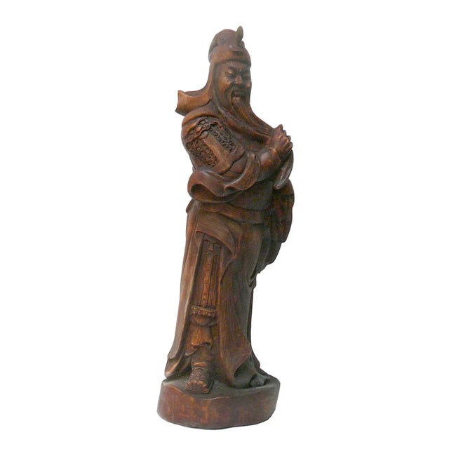 Vintage Chinese Carved Wood General Guan Figure For Sale In San Francisco - Image 6 of 8
