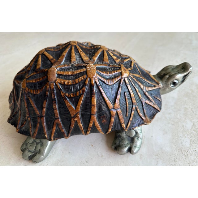Mid-Century Modern Turtle Tortoise Lidded Box Made in France For Sale - Image 3 of 9