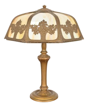 Antique Art Nouveau Slag Glass Table Lamp Attributed to Handel, Circa 1920s