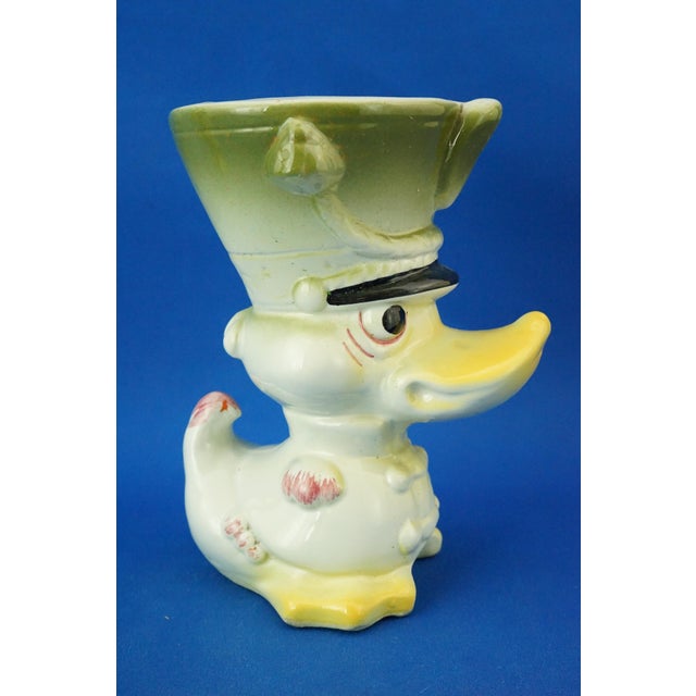 20th Century Deco Ceramic Sugar Bowl Vase Police Duck by Tarcisio Tosin for La Freccia, Italy., 1930s For Sale - Image 3 of 18