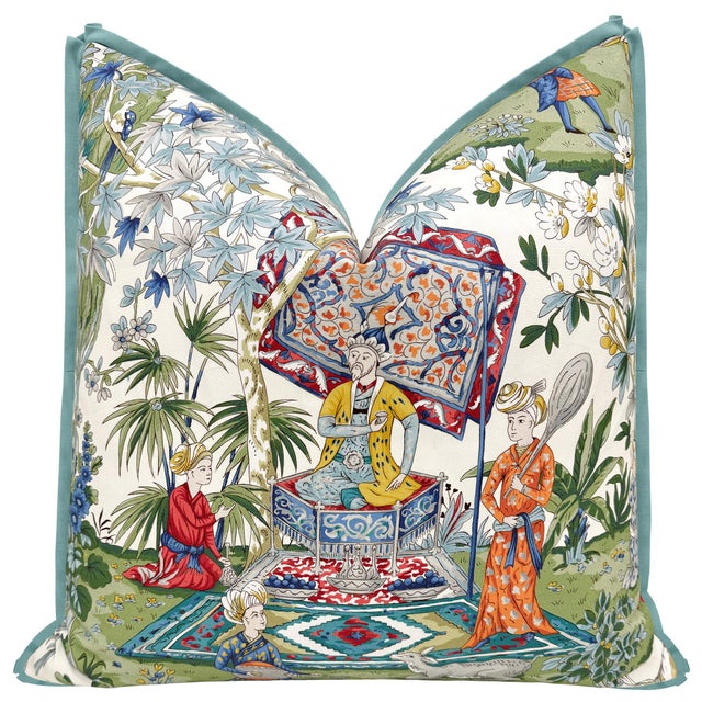 Custom-made, Lodi (front) pillow cover in the Ivory colorway by Brunschwig & Fils including butterfly flange in Classic...