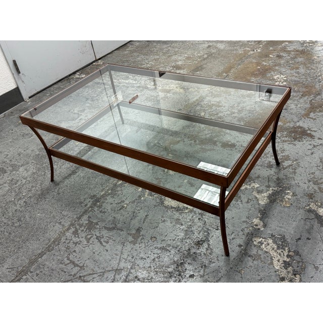 Crate & Barrel Luna Two-Tier Glass Coffee Table For Sale In San Francisco - Image 6 of 12