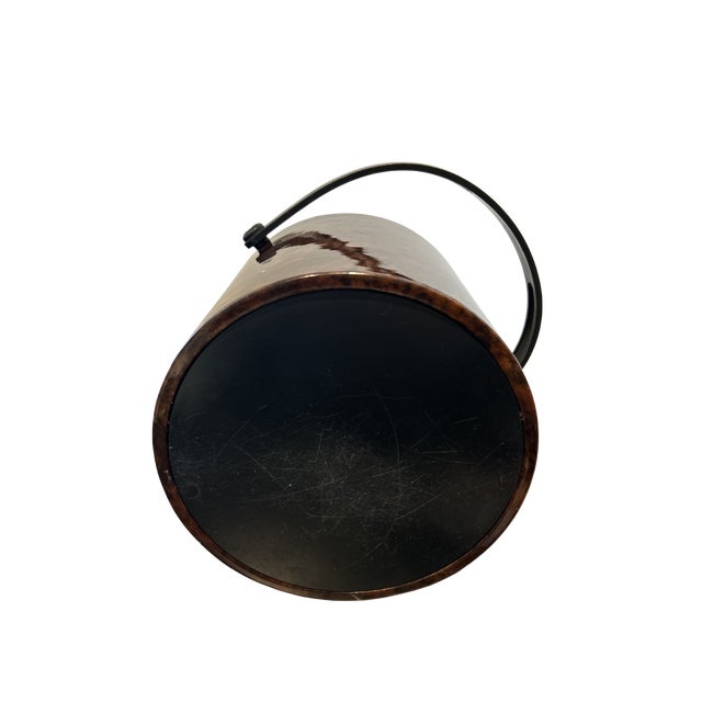Vintage Shelton Designs Attributed Tortoise Shell Ice Bucket by Towle – Mid-Century Modern Insulated Acrylic Barware For Sale - Image 6 of 7