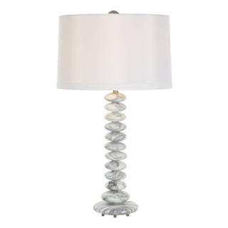 Stacked Marble Stone Table Lamp For Sale