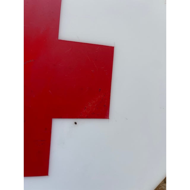 1960s Vintage White and Red Acrylic Rx Pharmacy Sign For Sale - Image 5 of 7