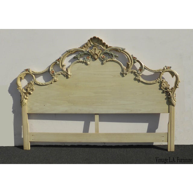 Vintage French Country Provincial Carved Wood Rococo King Headboard Chairish