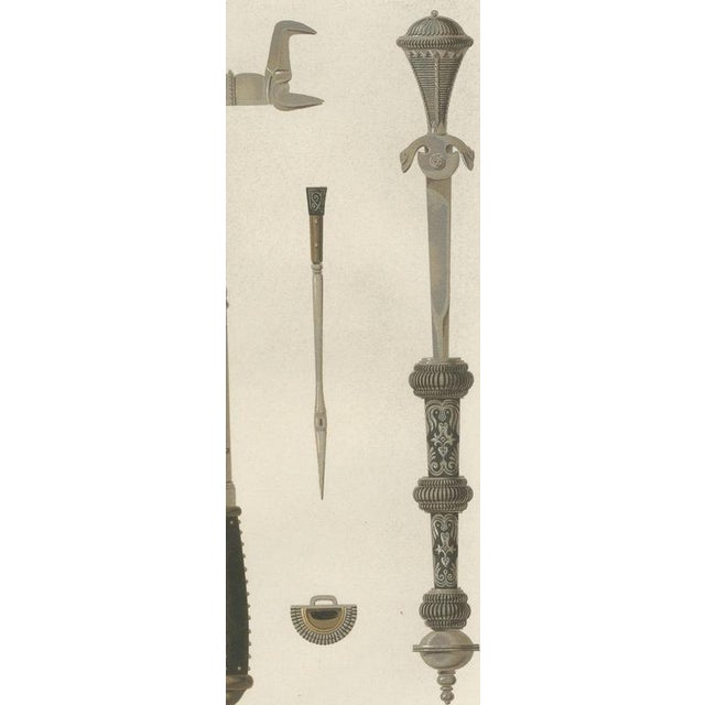 H. Moulin, German Arms, War Hammer and Left Hand Daggers, 1851, Chromolithograph For Sale - Image 6 of 9