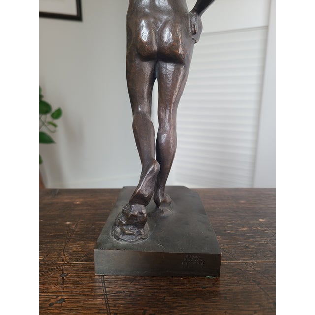 1920s Guss H. Noack Antique Art Deco Bronze Sculpture Dancing Nude Woman Figurine For Sale - Image 13 of 18