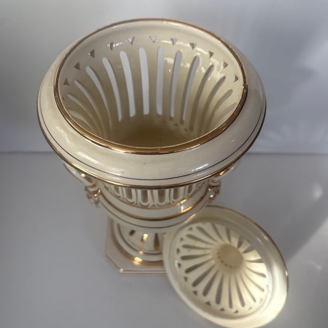 Mid-Century Modern Mid Century Porcelain Neoclassical Italian Impero Urn For Sale - Image 3 of 4