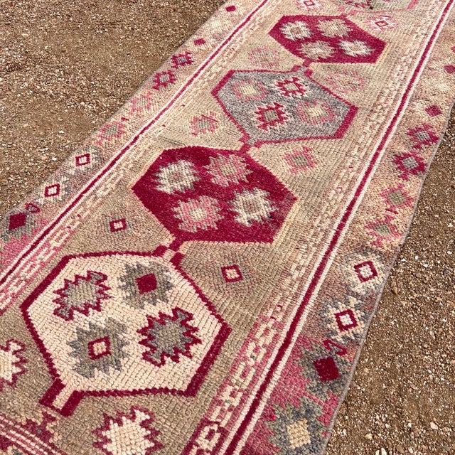 Tribal 1940s Vintage Turkish Tribal Kurdish Purple Runner Rug For Sale - Image 3 of 8