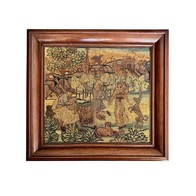 French Provincial Pair 18th Century Framed French Verdure Tapestry Panels For Sale - Image 3 of 17