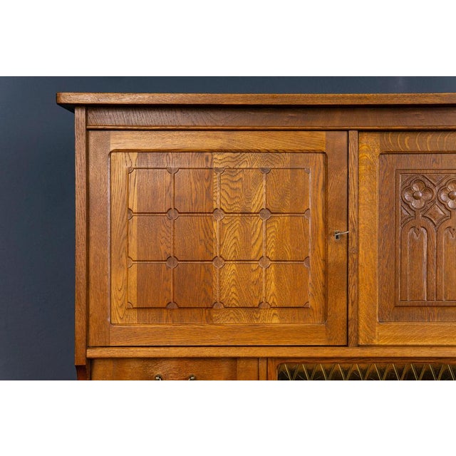 Vintage Brown Oak Cupboard For Sale - Image 3 of 18