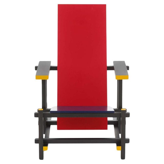 Red and Blue Armchair by Gerrit Thomas Rietveld for Cassina For Sale - Image 10 of 10