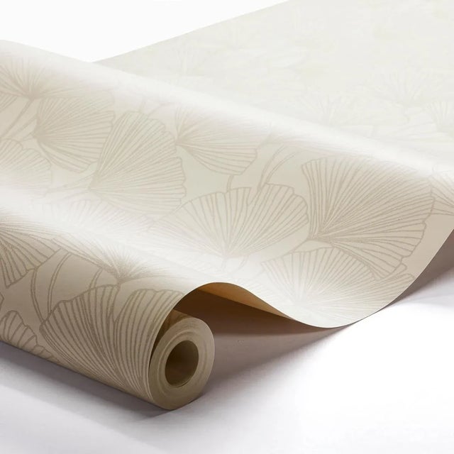 This stylized rendering of delicate ginkgo-leaf motifs adds just the right amount of hushed pattern to any room. This...